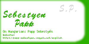 sebestyen papp business card