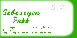 sebestyen papp business card